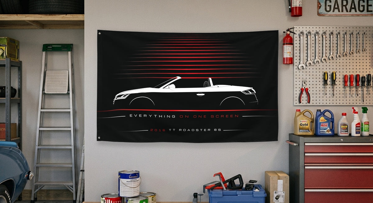 Audi TT Roadster 8S 2016 car silhouette flag - Garage Wall