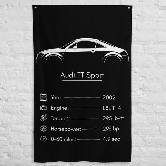 ABT Audi TT Sport 2002 car silhouette spec flag - White Brick Wall