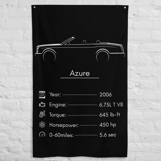 Bentley Azure 2006 car silhouette spec flag - White Brick Wall