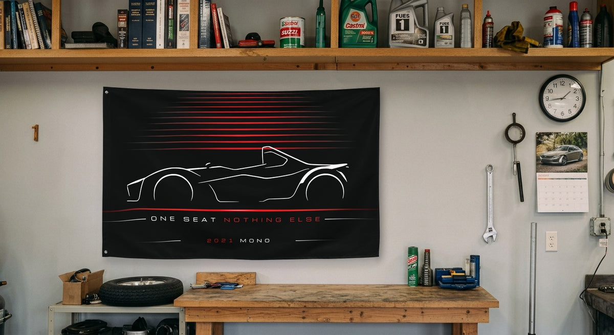 BAC Mono 2021 car silhouette flag - Garage Workbench