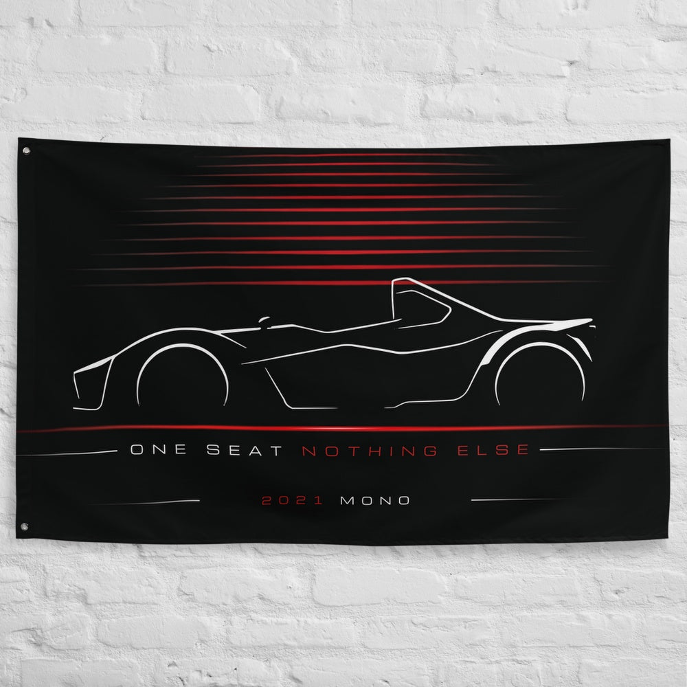 BAC Mono 2021 car silhouette flag - White Brick Wall