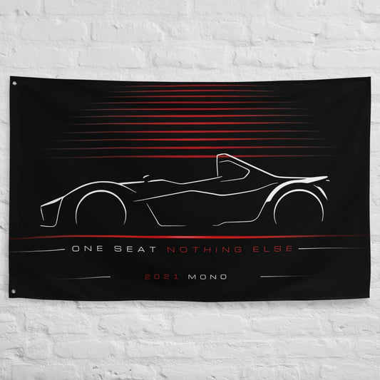 BAC Mono 2021 car silhouette flag - White Brick Wall