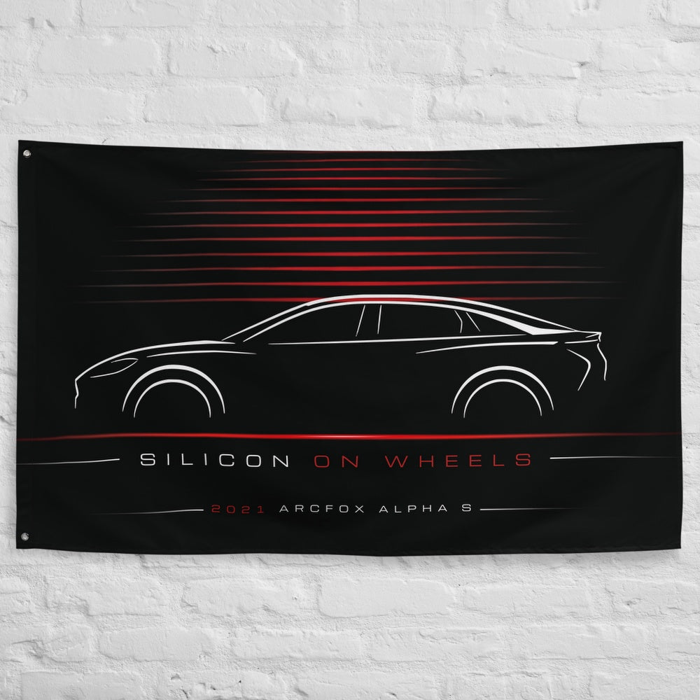 BAIC ArcFox Alpha S 2021 car silhouette flag - White Brick Wall