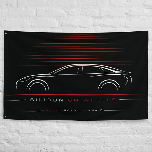 BAIC ArcFox Alpha S 2021 car silhouette flag - White Brick Wall