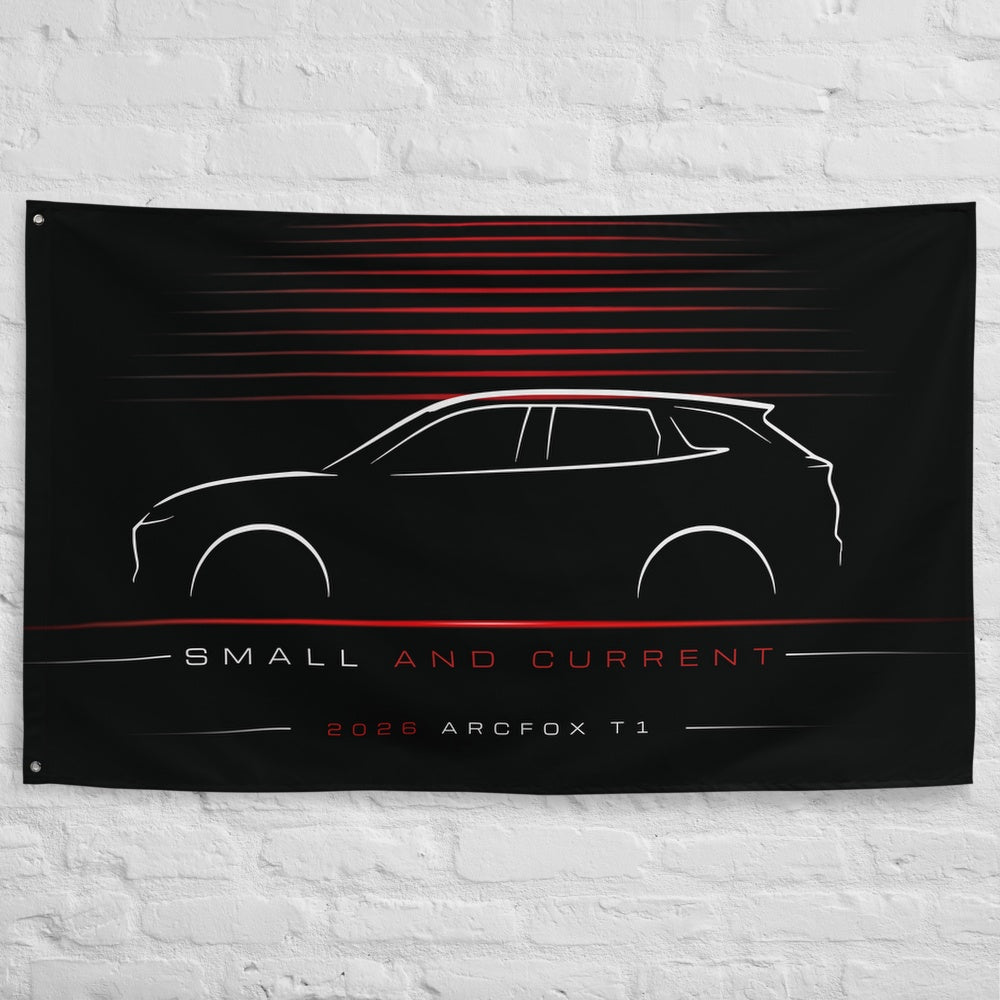 BAIC ArcFox T1 2026 car silhouette flag - White Brick Wall