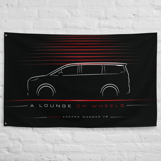 BAIC ArcFox Wendao V9 2026 car silhouette flag - White Brick Wall