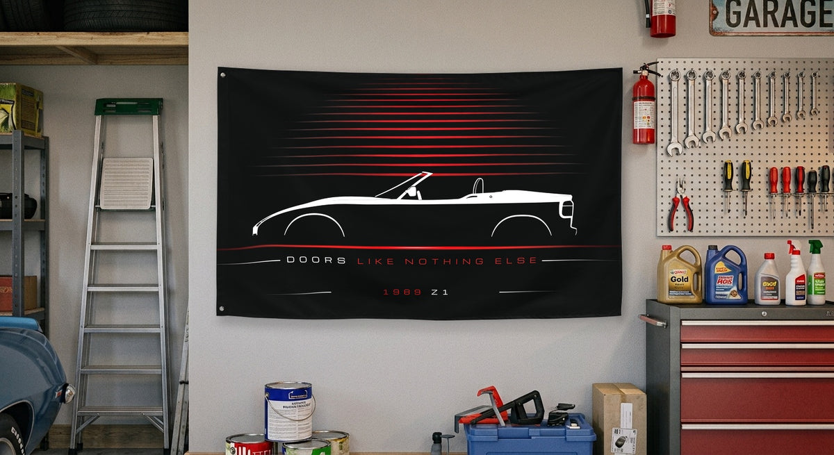 BMW Z1 1989 car silhouette flag - Garage Wall