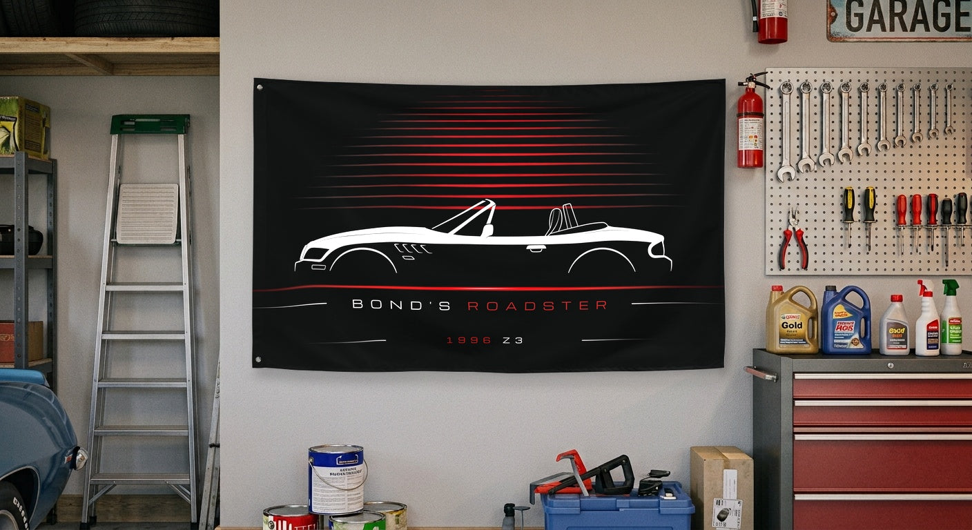 BMW Z3 1996 car silhouette flag - Garage Wall