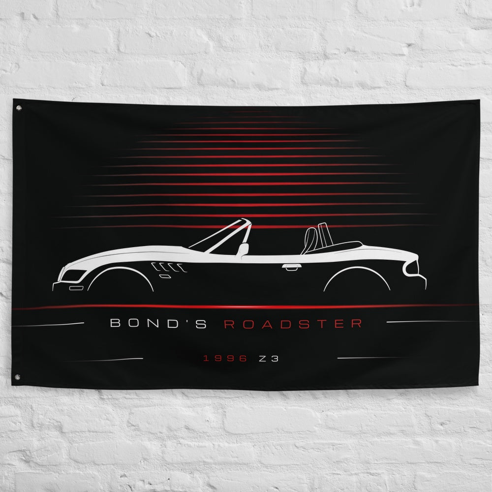 BMW Z3 1996 car silhouette flag - White Brick Wall