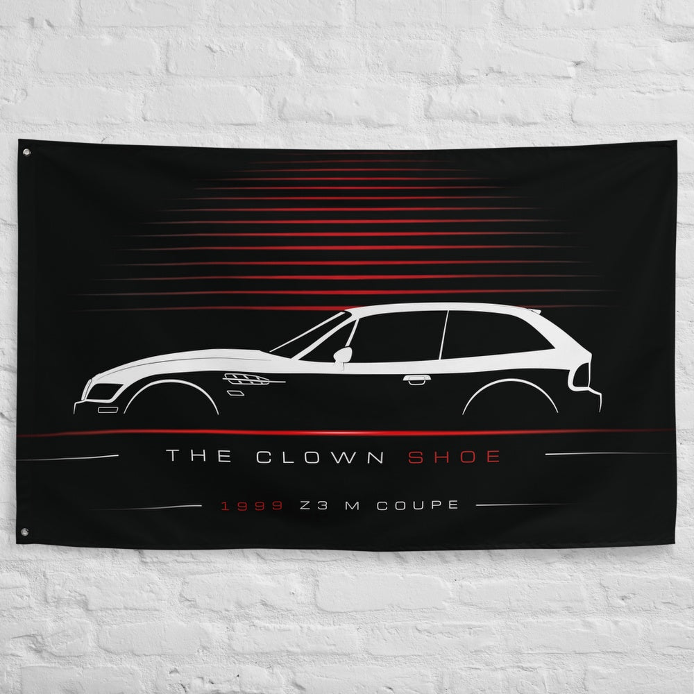 BMW Z3 M Coupe 1999 car silhouette flag - White Brick Wall