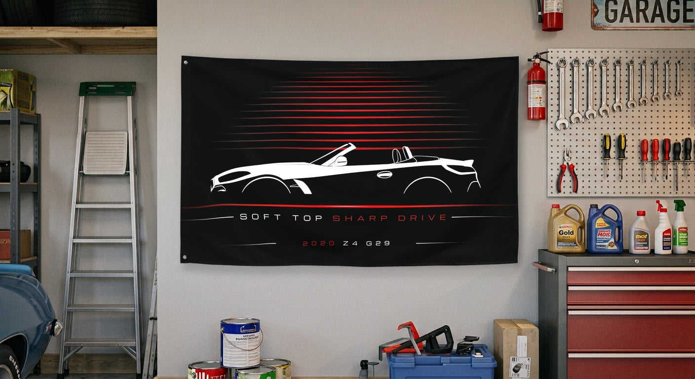 BMW Z4 G29 2020 car silhouette flag - Garage Wall