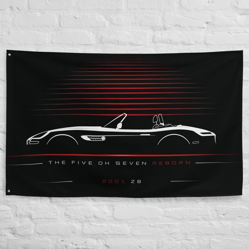 BMW Z8 2001 car silhouette flag - White Brick Wall