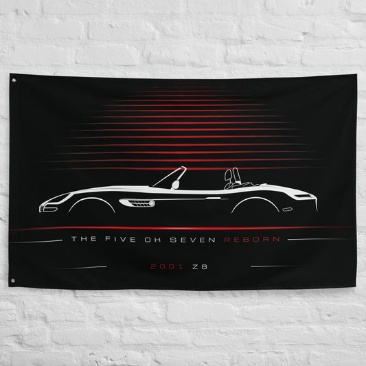 BMW Z8 2001 car silhouette flag - White Brick Wall