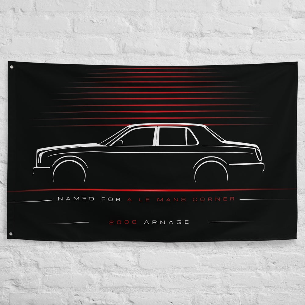 Bentley Arnage 2000 car silhouette flag - White Brick Wall