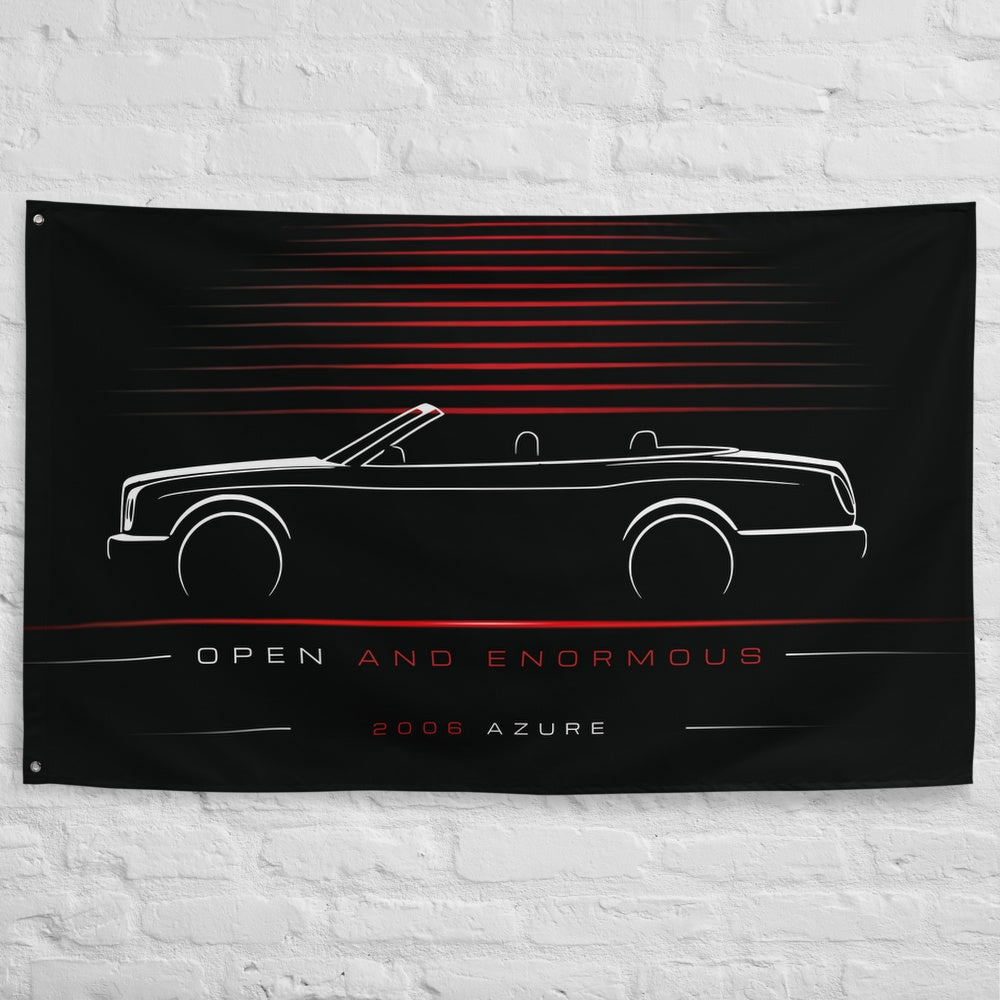 Bentley Azure 2006 car silhouette flag - White Brick Wall