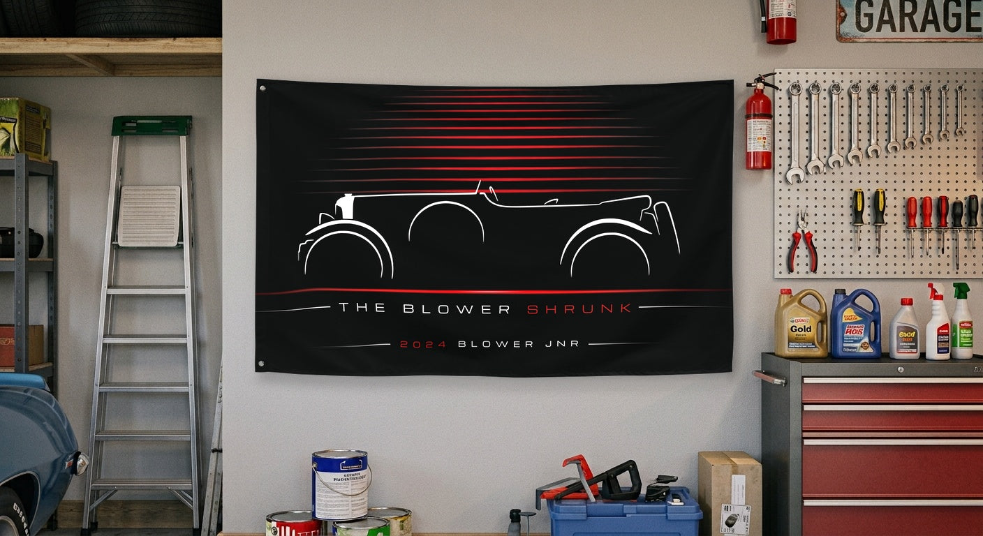 Bentley Blower Jnr 2024 car silhouette flag - Garage Wall