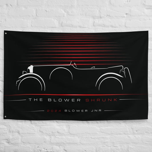 Bentley Blower Jnr 2024 car silhouette flag - White Brick Wall