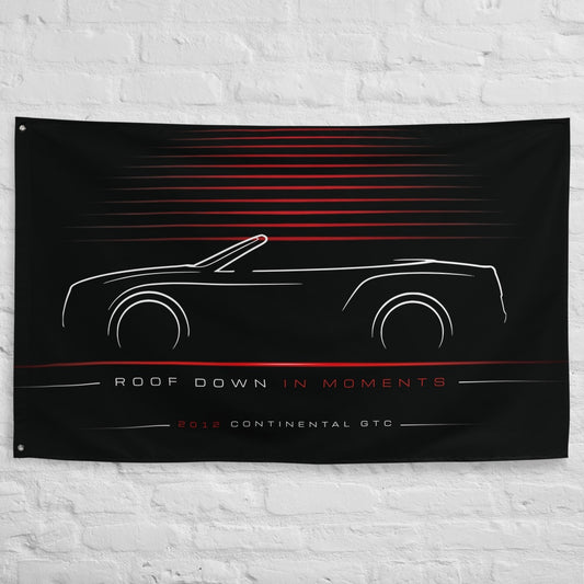 Bentley Continental GTC 2012 car silhouette flag - White Brick Wall