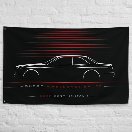 Bentley Continental T 2002 car silhouette flag - White Brick Wall