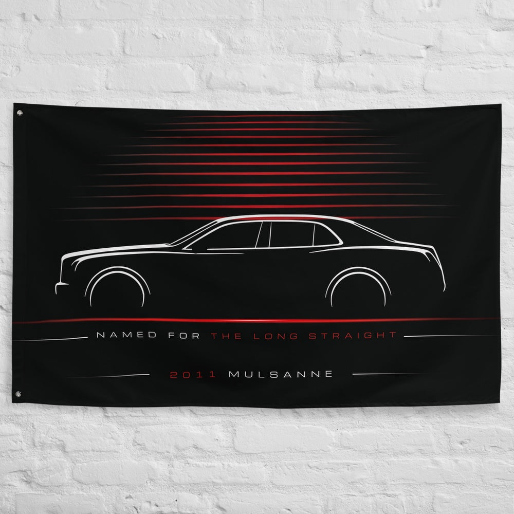 Bentley Mulsanne 2011 car silhouette flag - White Brick Wall