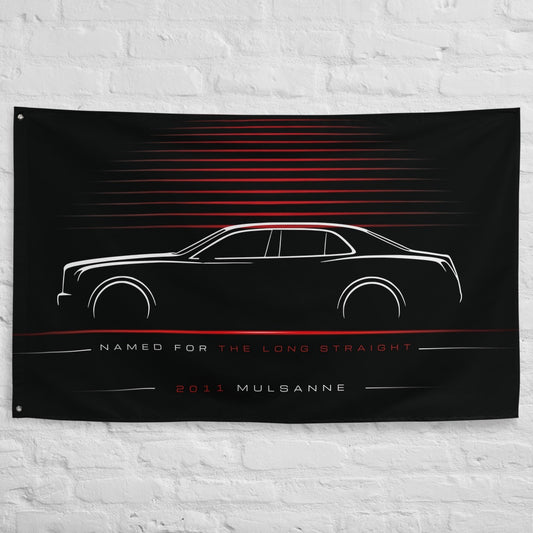 Bentley Mulsanne 2011 car silhouette flag - White Brick Wall
