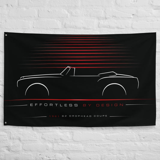 Bentley S2 Drophead Coupe 1961 car silhouette flag - White Brick Wall