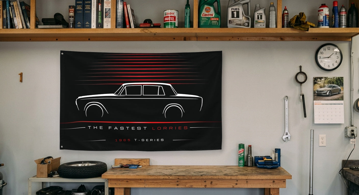 Bentley T-Series 1965 car silhouette flag - Garage Workbench