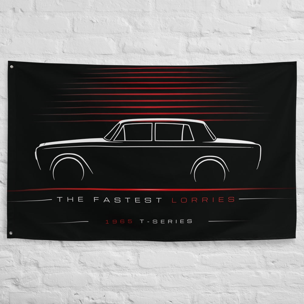 Bentley T-Series 1965 car silhouette flag - White Brick Wall