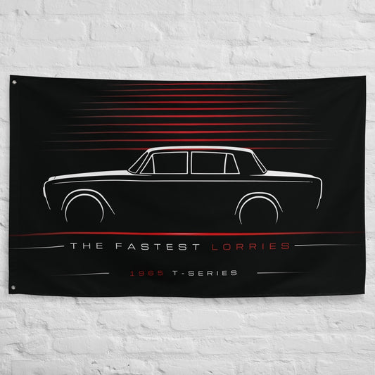 Bentley T-Series 1965 car silhouette flag - White Brick Wall