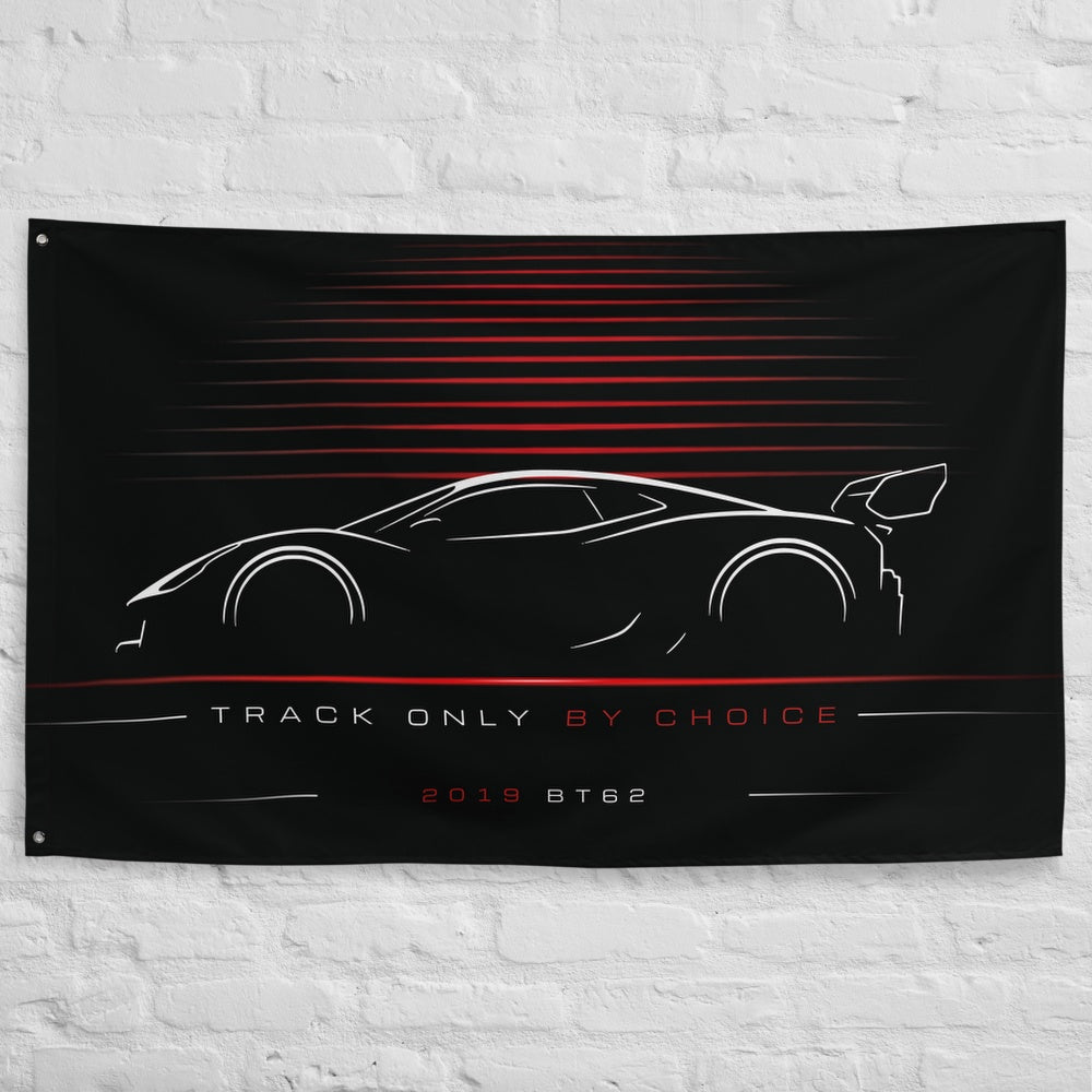 Brabham BT62 2019 car silhouette flag - White Brick Wall
