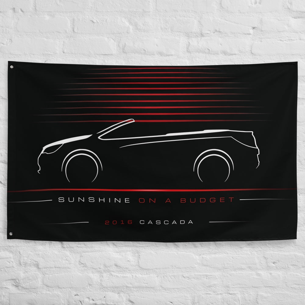 Buick Cascada 2016 car silhouette flag - White Brick Wall