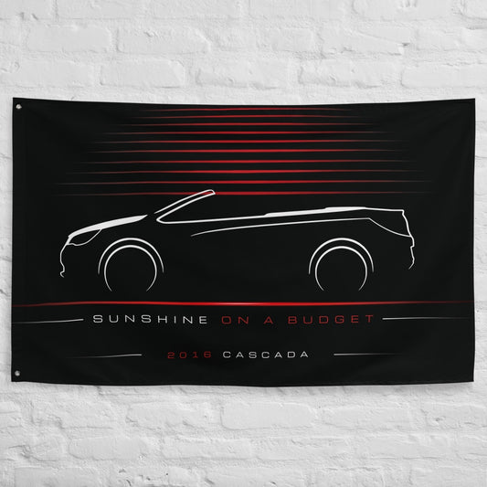 Buick Cascada 2016 car silhouette flag - White Brick Wall