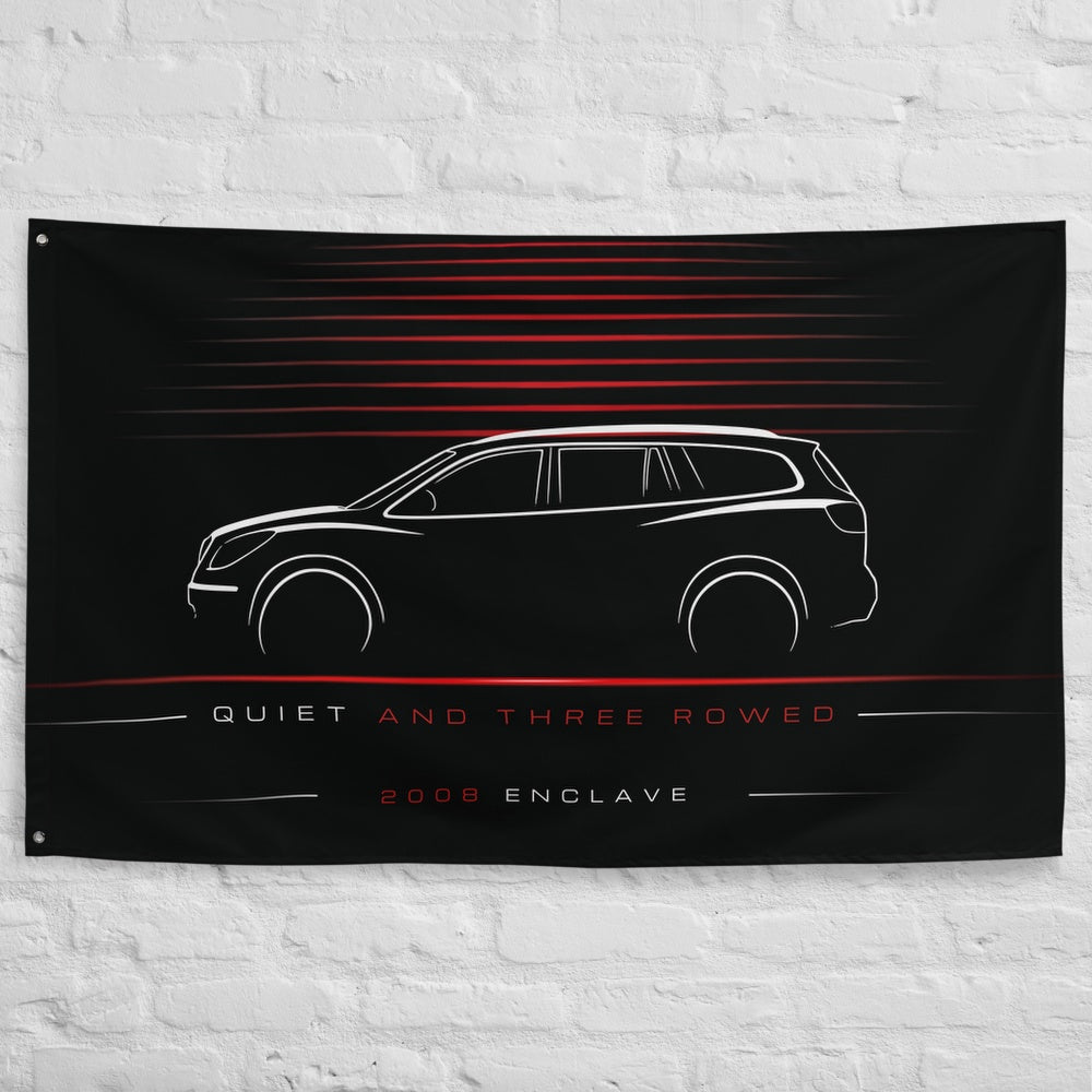 Buick Enclave 2008 car silhouette flag - White Brick Wall