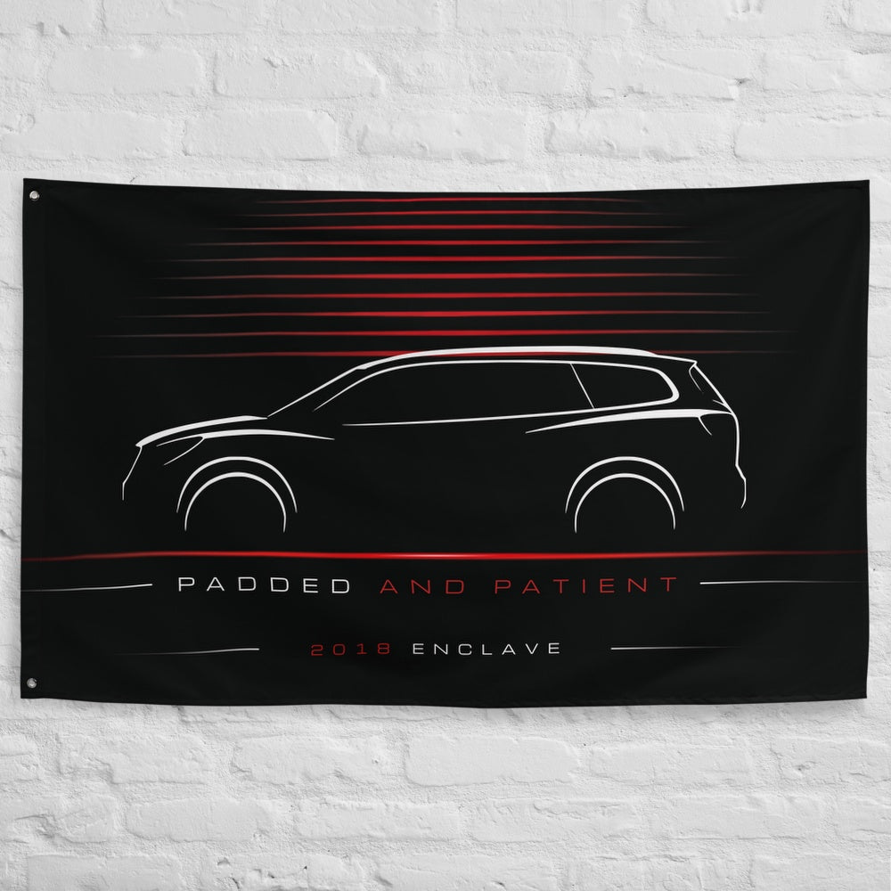 Buick Enclave 2018 car silhouette flag - White Brick Wall