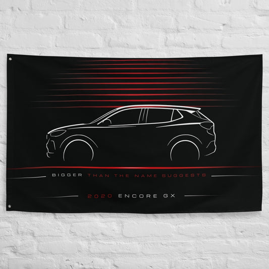 Buick Encore GX 2020 car silhouette flag - White Brick Wall
