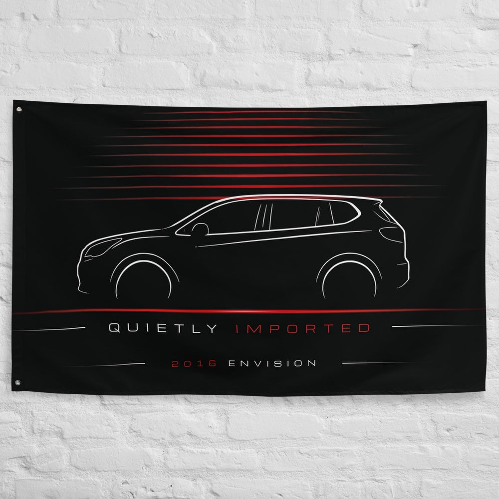 Buick Envision 2016 car silhouette flag - White Brick Wall
