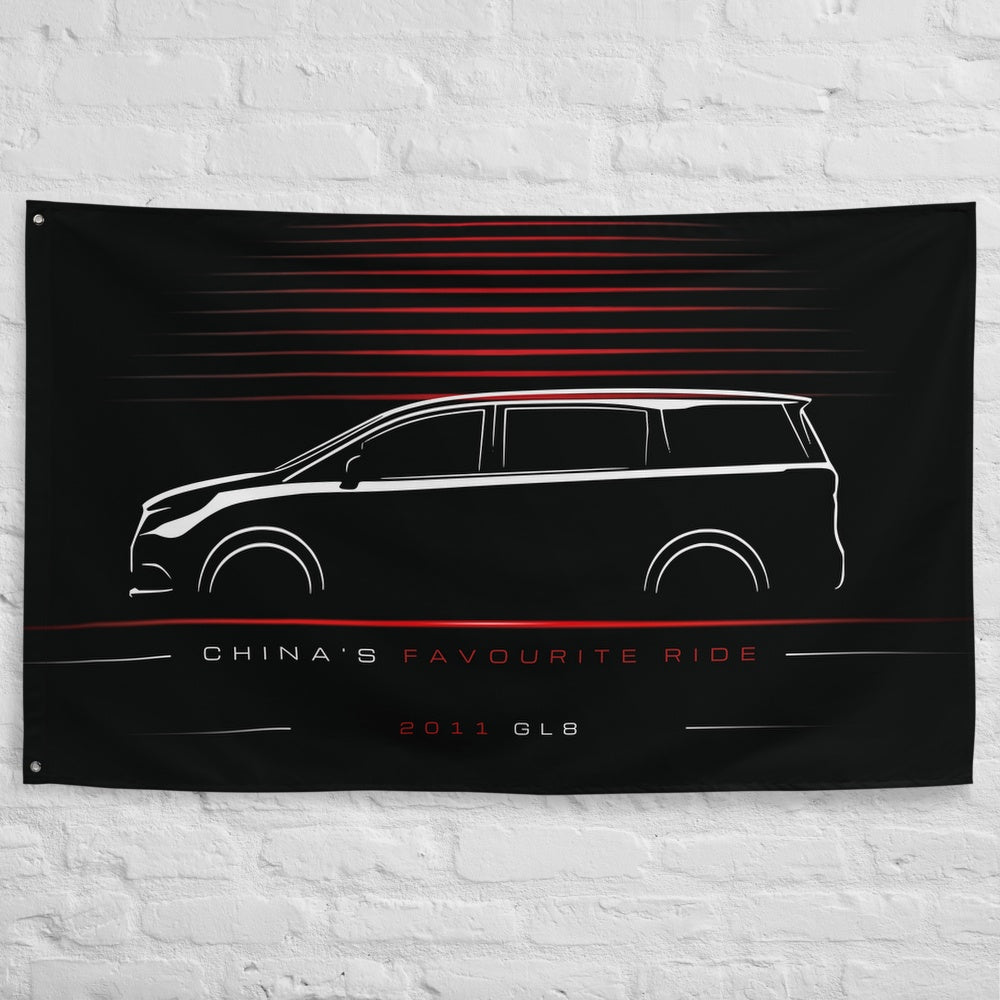 Buick GL8 2011 car silhouette flag - White Brick Wall
