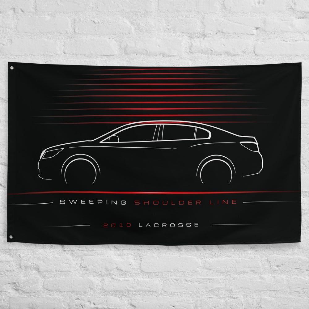 Buick LaCrosse 2010 car silhouette flag - White Brick Wall