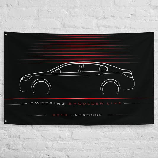 Buick LaCrosse 2010 car silhouette flag - White Brick Wall