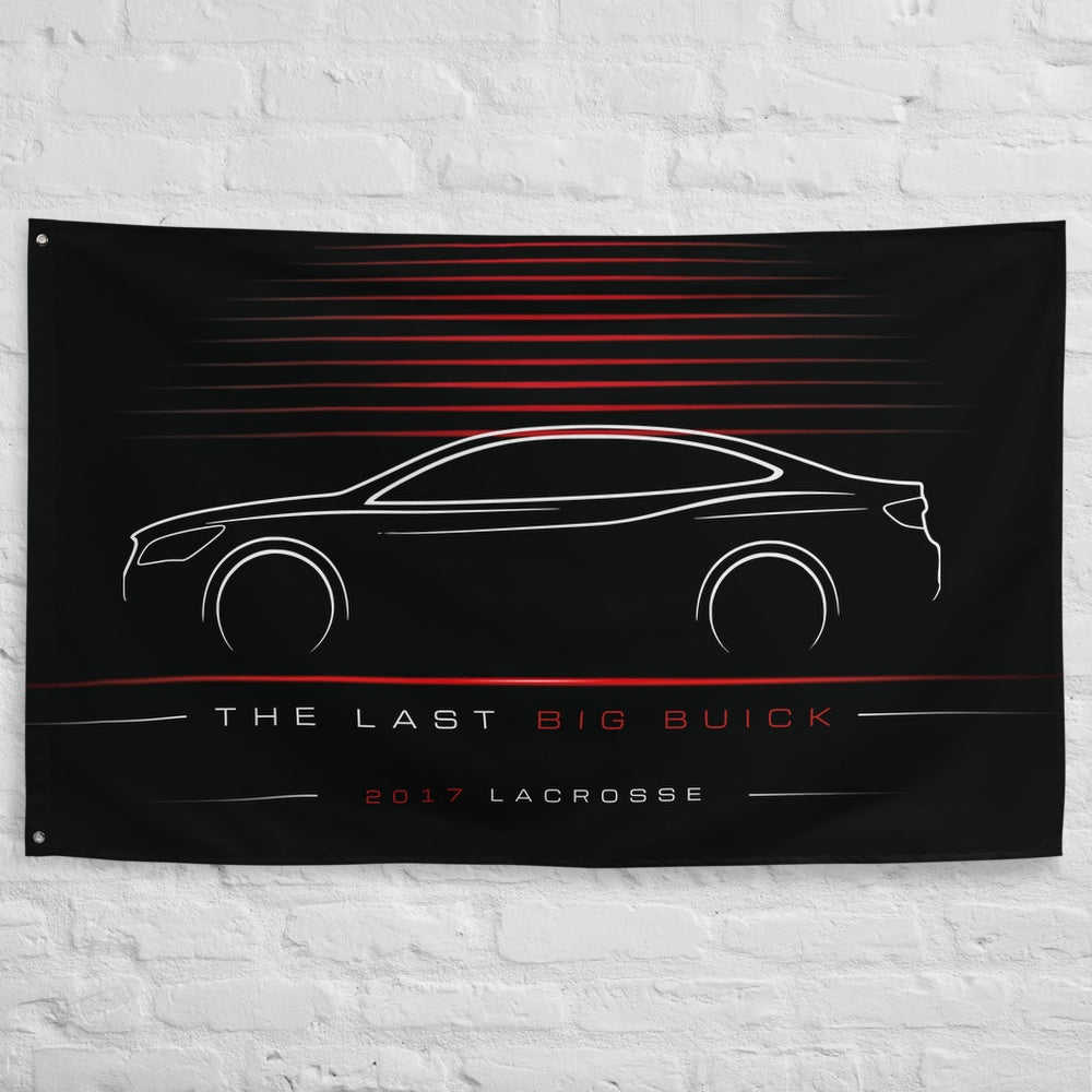 Buick LaCrosse 2017 car silhouette flag - White Brick Wall