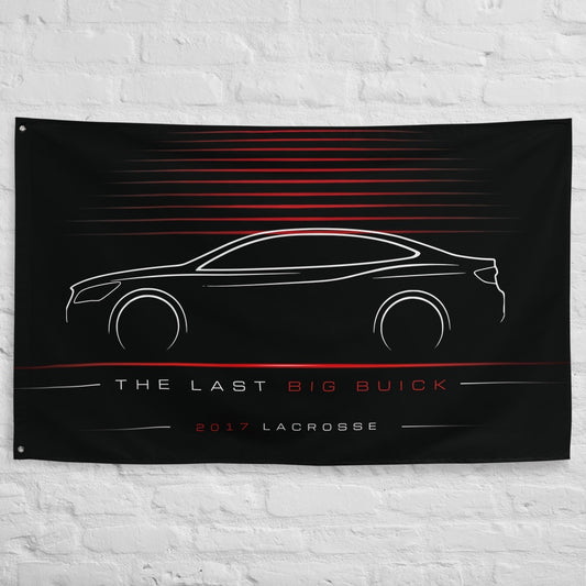 Buick LaCrosse 2017 car silhouette flag - White Brick Wall