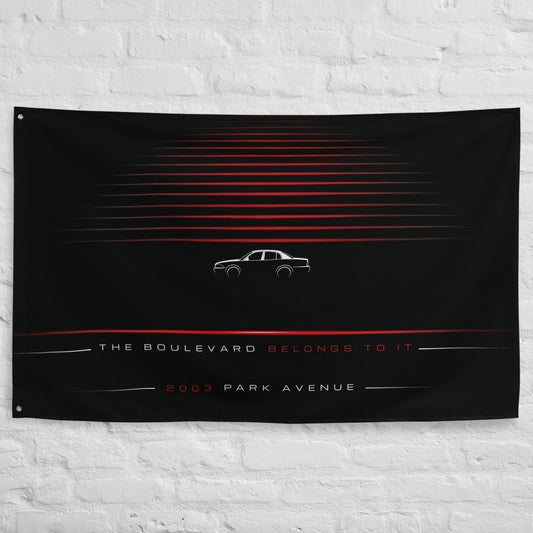 Buick Park Avenue 2003 car silhouette flag - White Brick Wall