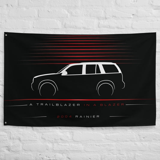 Buick Rainier 2004 car silhouette flag - White Brick Wall