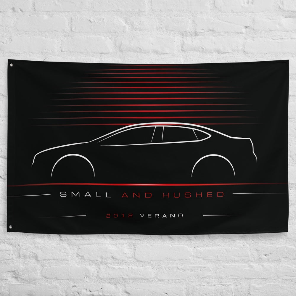 Buick Verano 2012 car silhouette flag - White Brick Wall