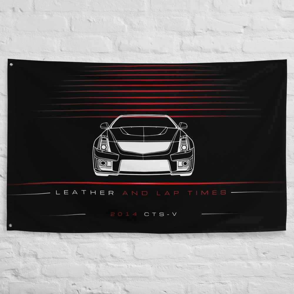 Cadillac CTS-V 2014 car silhouette flag - White Brick Wall