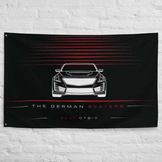 Cadillac CTS-V 2017 car silhouette flag - White Brick Wall