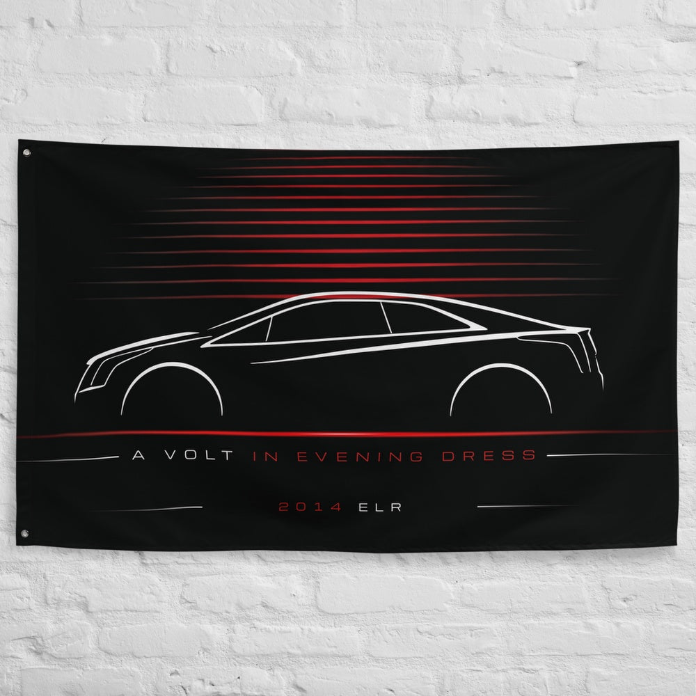 Cadillac ELR 2014 car silhouette flag - White Brick Wall