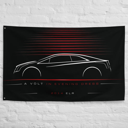 Cadillac ELR 2014 car silhouette flag - White Brick Wall
