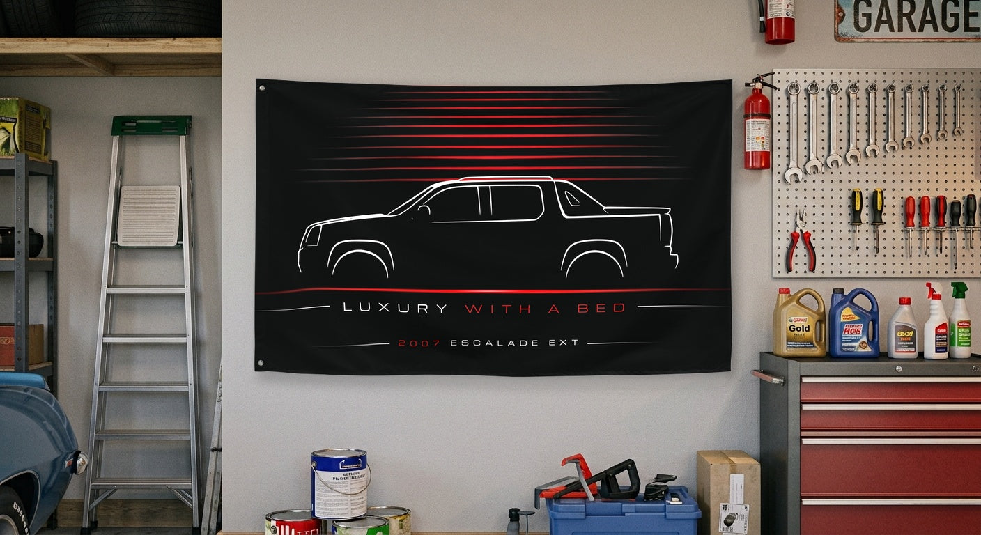 Cadillac Escalade EXT 2007 car silhouette flag - Garage Wall