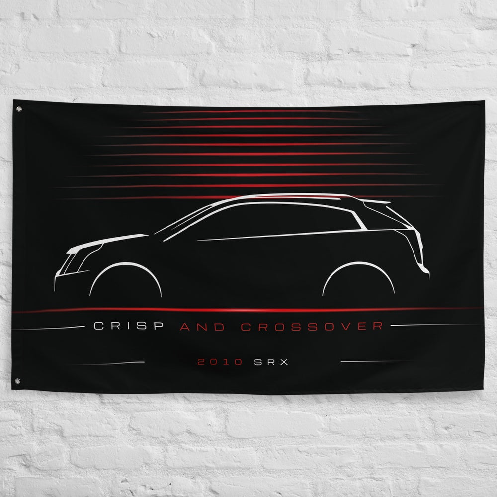 Cadillac SRX 2010 car silhouette flag - White Brick Wall